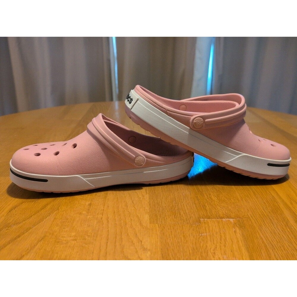 Crocs Crocband II Clogs Pink And White Women 9 Men 7 Comfy! Great Condition! - Picture 5 of 7